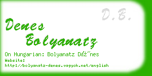 denes bolyanatz business card